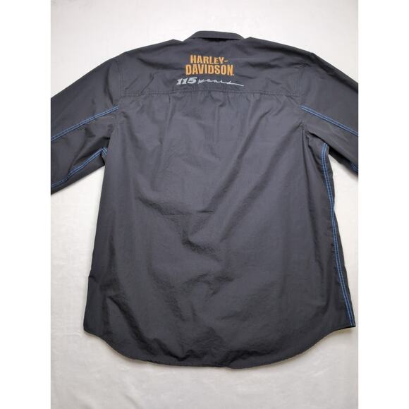 Harley Davidson 115 Years Men's Long Sleeve Button Down - Tall XXL Motorcycle - Picture 9 of 10